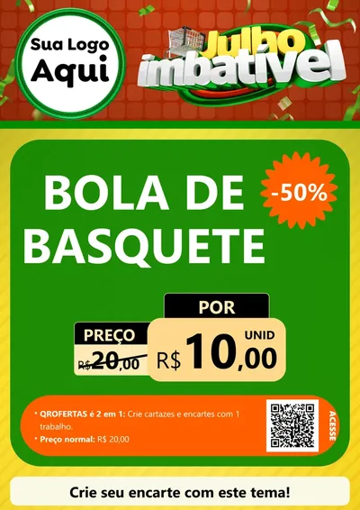 Modelo de Cartaz para Cartaz A4 Vertical com o tema Julho Imbatível para Artigos Esportivos