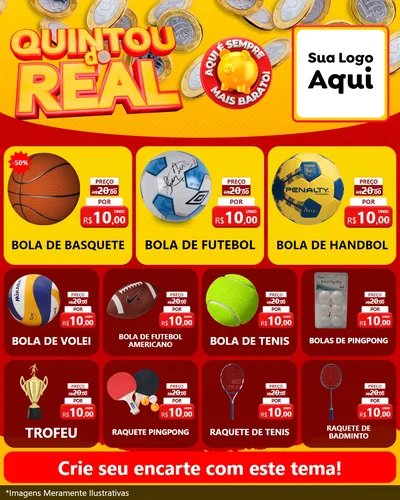 Modelo de Rede Social para Feed Instagram com o tema Quintou do Real para Artigos Esportivos