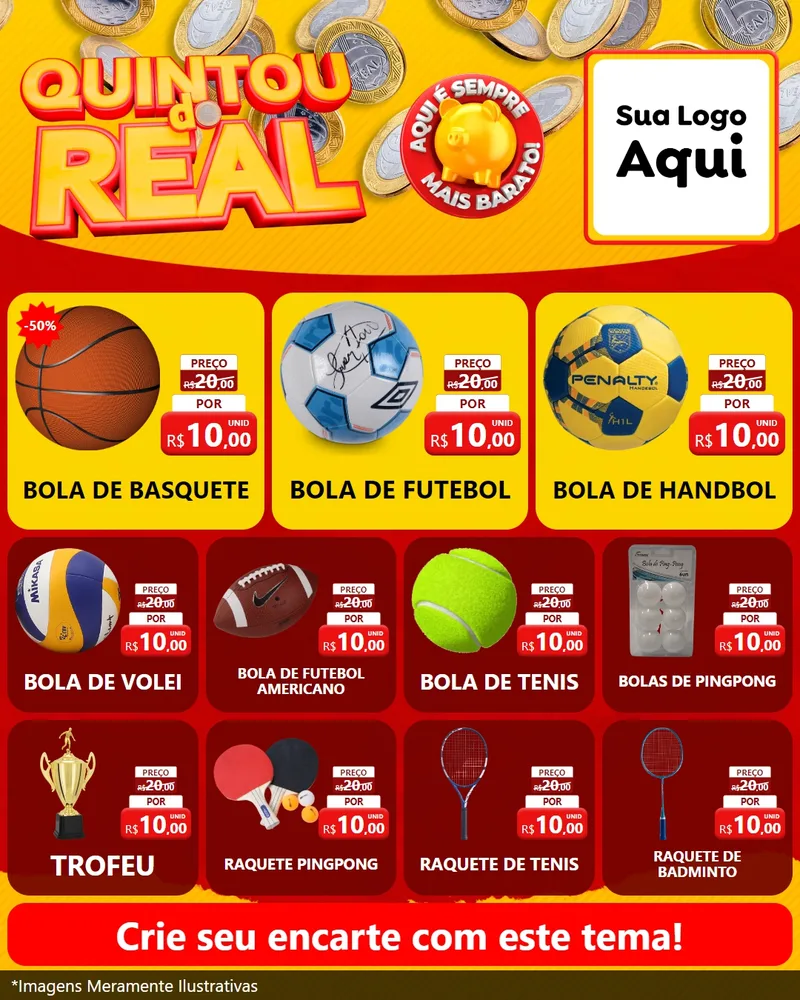 Modelo de Rede Social para Feed Instagram com o tema Quintou do Real para Artigos Esportivos