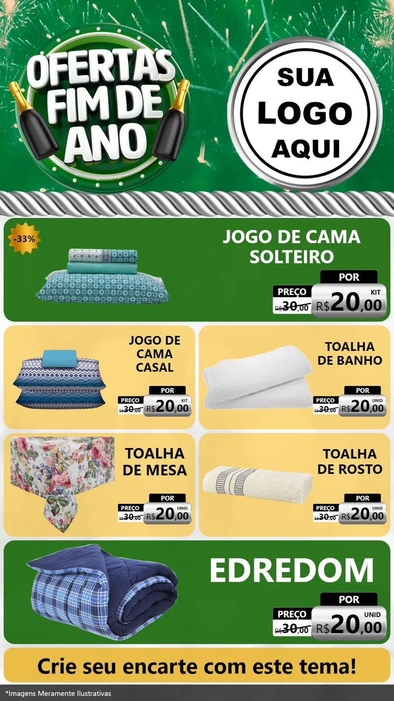 Modelo de TV para TV Vertical com o tema Ofertas Fim de Ano para Cama, Mesa e Banho