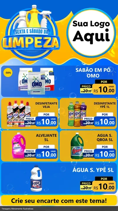 Modelo de TV para TV Vertical com o tema Sexta e Sábado da Limpeza para Produtos de Limpeza