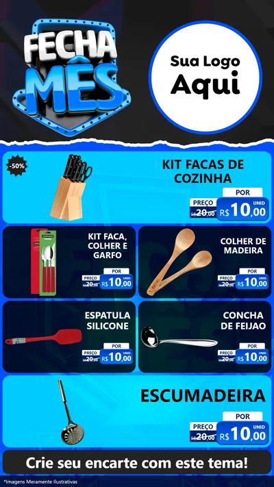Modelo de TV para TV Vertical com o tema Fecha Mês para Utilidades Domésticas