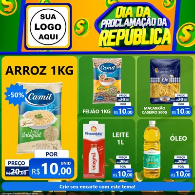 Modelo de Rede Social para Feed Facebook com o tema Dia Da Proclamação da República para Supermercado