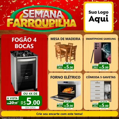 Modelo de Rede Social para Feed Facebook com o tema Semana Farroupilha para Móveis e Eletro