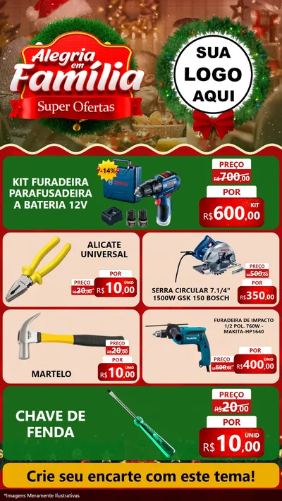 Modelo de TV para TV Vertical com o tema Alegria Em Família - Super Ofertas para Maquinas e Ferramentas