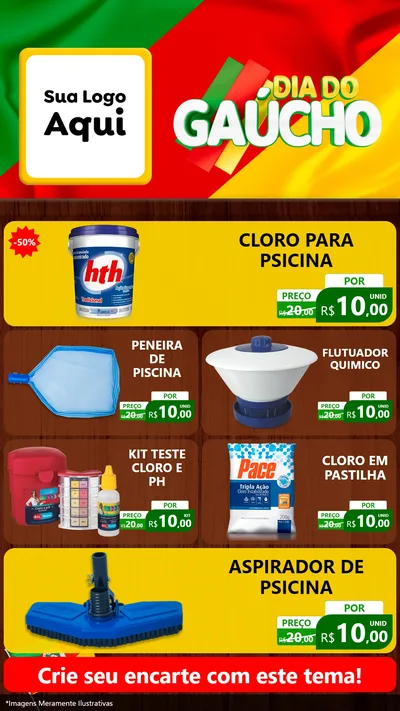 Modelo de TV para TV Vertical com o tema Dia do Gaúcho para Produtos para Piscina