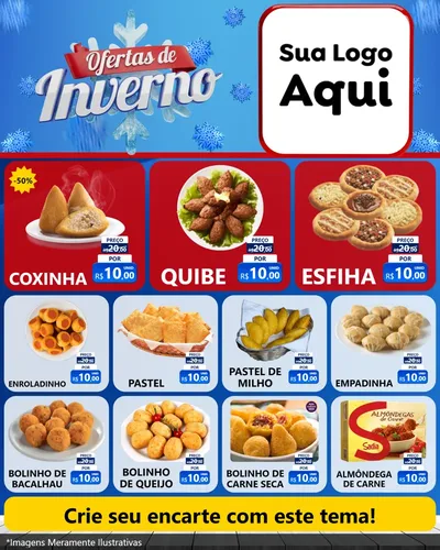 Modelo de Rede Social para Feed Instagram com o tema Ofertas de Inverno para Salgadaria