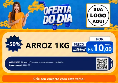Modelo de Cartaz para Cartaz A4 Horizontal com o tema Oferta do Dia para Supermercado