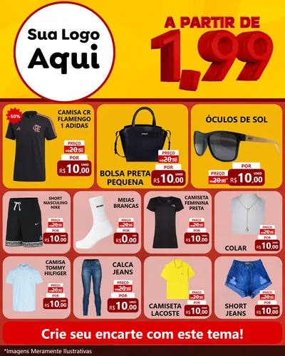 Modelo de Rede Social para Feed Instagram com o tema A Partir de Um e Noventa e Nove - 1,99 para Roupas e acessórios