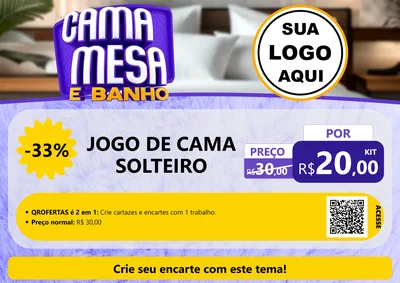 Modelo de Cartaz para Cartaz A4 Horizontal com o tema Cama , Mesa e Banho para Cama, Mesa e Banho