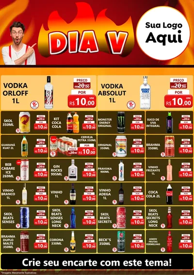Modelo de Encarte para Encarte A4 Vertical com o tema Dia V para Distribuidora de bebidas
