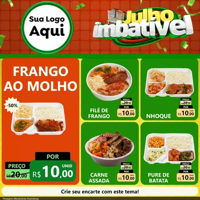 Modelo de Rede Social para Feed Facebook com o tema Julho Imbatível para Restaurante