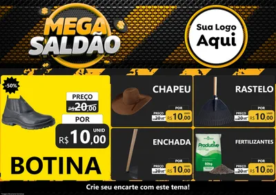 Modelo de Encarte para Encarte A4 Horizontal com o tema Mega Saldão para Agropecuária