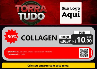 Modelo de Cartaz para Cartaz A4 Horizontal com o tema Torra Tudo para Suplementos alimentares