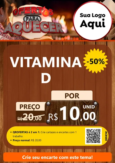 Modelo de Cartaz para Cartaz A4 Vertical com o tema Ofertas Para Aquecer para Farmácia