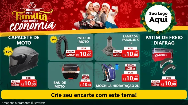 Modelo de TV para TV Horizontal com o tema Momento em Família (Natal) para Moto peças