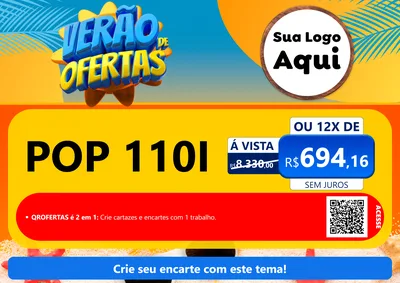 Modelo de Cartaz para Cartaz A4 Horizontal com o tema Verão de Ofertas para Concessionaria de Motos