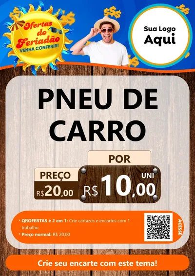 Modelo de Cartaz para Cartaz A4 Vertical com o tema Ofertas do Feriadão para Auto peças