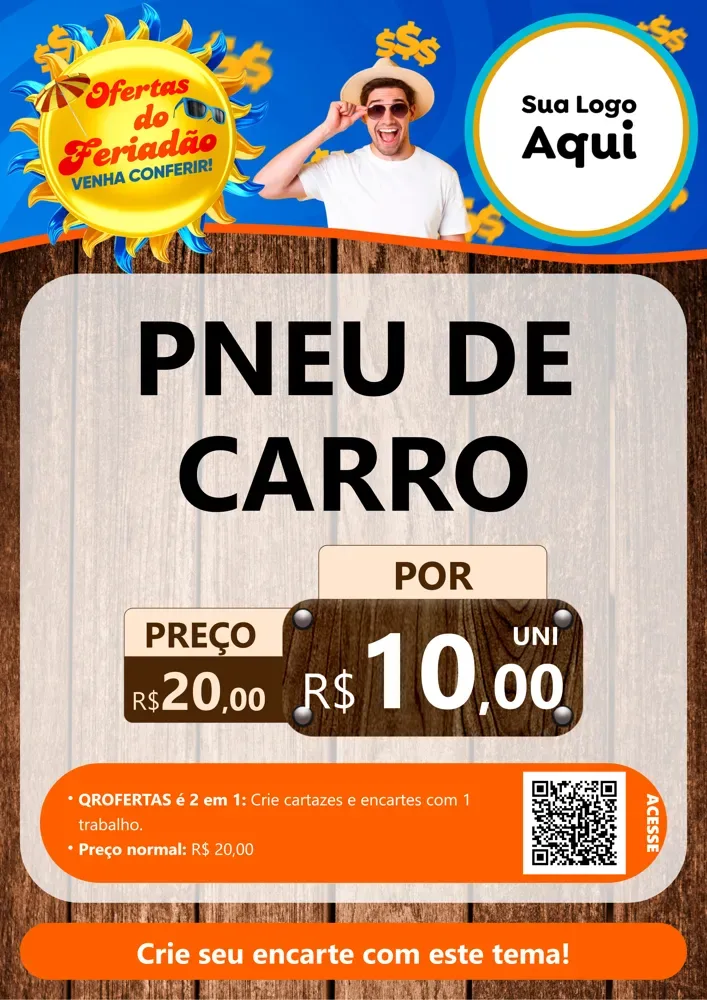 Modelo de Cartaz para Cartaz A4 Vertical com o tema Ofertas do Feriadão para Auto peças