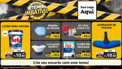 Modelo de TV para TV Horizontal com o tema Setembro Imbatível para Produtos para Piscina