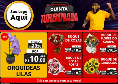 Modelo de Encarte para Encarte A4 Horizontal com o tema Quinta Turbinada para Floricultura e jardim