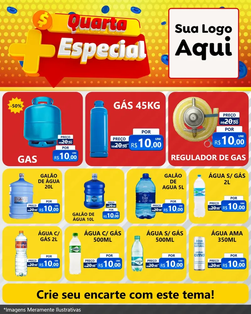 Modelo de Rede Social para Feed Instagram com o tema Quarta Mais Especial para Água e gás