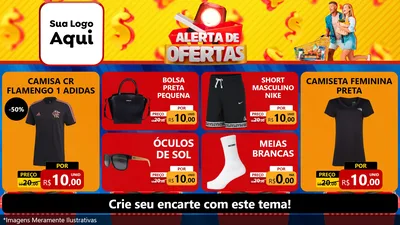Modelo de TV para TV Horizontal com o tema Alerta de Ofertas para Roupas e acessórios