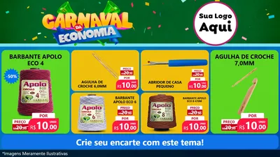 Modelo de TV para TV Horizontal com o tema Carnaval da Economia para Armarinho e Aviamentos