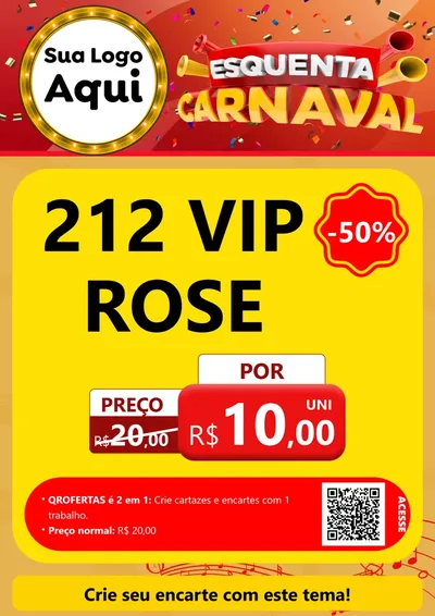Modelo de Cartaz para Cartaz A4 Vertical com o tema Esquenta Carnaval para Perfumes