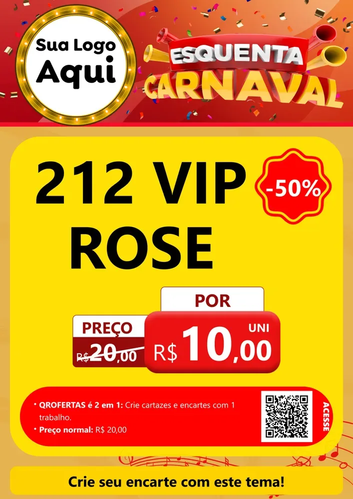 Modelo de Cartaz para Cartaz A4 Vertical com o tema Esquenta Carnaval para Perfumes