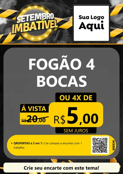 Modelo de Cartaz para Cartaz A4 Vertical com o tema Setembro Imbatível para Móveis e Eletro