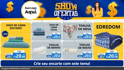 Modelo de TV para TV Horizontal com o tema Show de Ofertas para Cama, Mesa e Banho