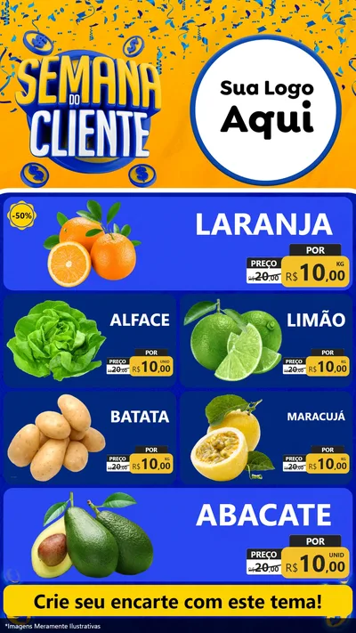 Modelo de TV para TV Vertical com o tema Semana do Cliente para Hortifrúti