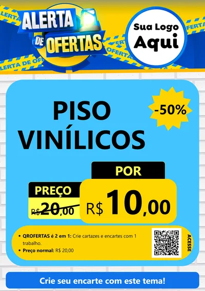 Modelo de Cartaz para Cartaz A4 Vertical com o tema Alerta de Ofertas para Material para Construção
