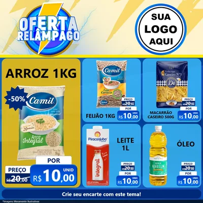 Modelo de Rede Social para Feed Facebook com o tema Oferta Relâmpago para Supermercado