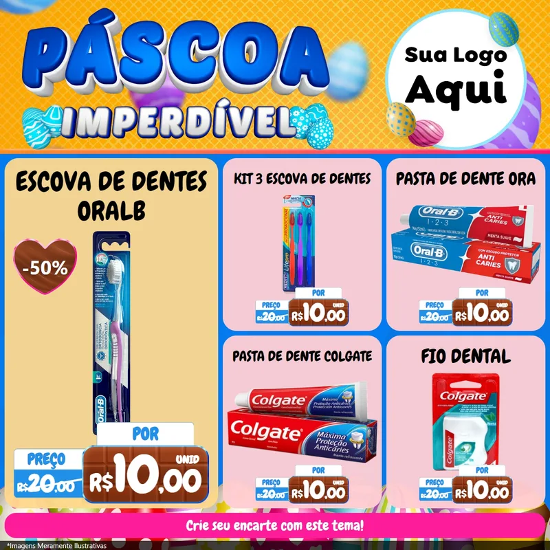 Modelo de Rede Social para Feed Facebook com o tema Páscoa Imperdível para Higiene Pessoal