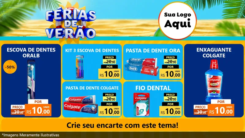 Modelo de TV para TV Horizontal com o tema Férias de Verão para Higiene Pessoal