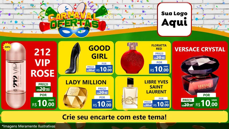 Modelo de TV para TV Horizontal com o tema Carnaval de Ofertas para Perfumes