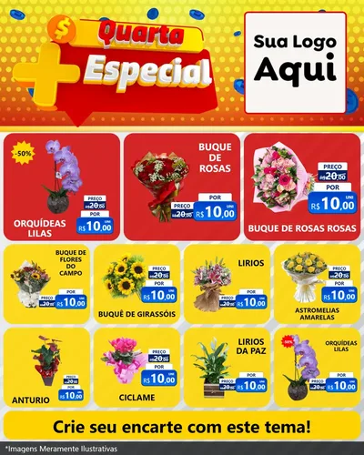 Modelo de Rede Social para Feed Instagram com o tema Quarta Mais Especial para Floricultura e jardim