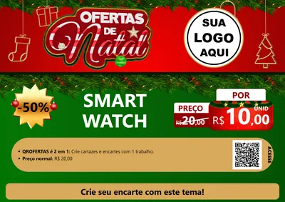 Modelo de Cartaz para Cartaz A4 Horizontal com o tema Ofertas de Natal para Informática