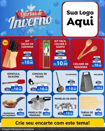 Modelo de Rede Social para Feed Instagram com o tema Ofertas de Inverno para Utilidades Domésticas
