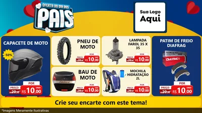 Modelo de TV para TV Horizontal com o tema Oferta Do Dia Dos Pais para Moto peças