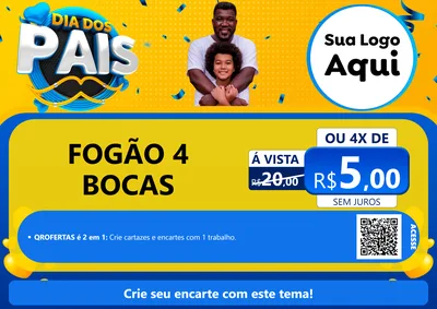 Modelo de Cartaz para Cartaz A4 Horizontal com o tema Dia dos Pais para Móveis e Eletro