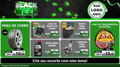 Modelo de TV para TV Horizontal com o tema Black Week para Auto peças