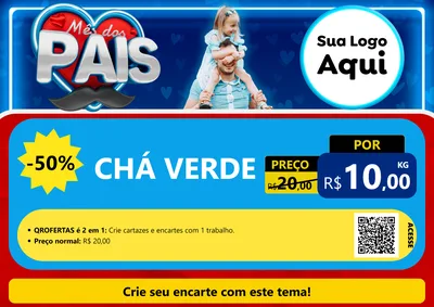 Modelo de Cartaz para Cartaz A4 Horizontal com o tema Mês Dos Pais para Produtos Naturais