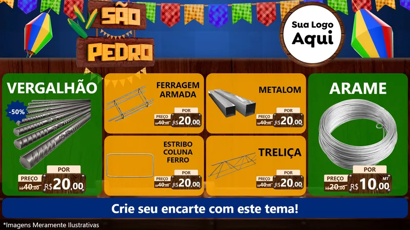 Modelo de TV para TV Horizontal com o tema São Pedro para Ferragens