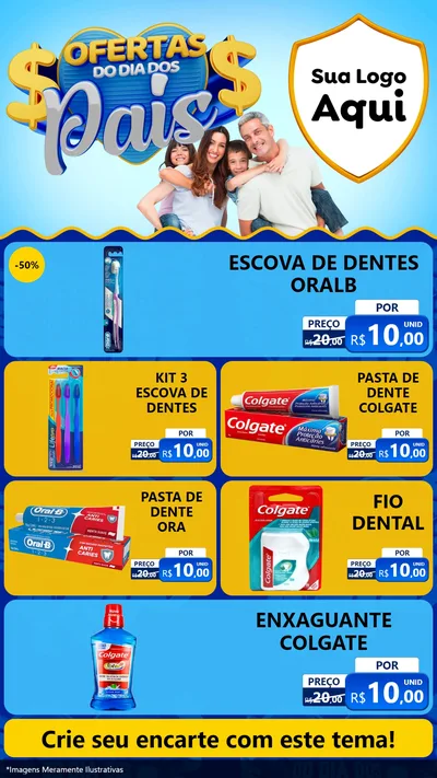 Modelo de TV para TV Vertical com o tema Ofertas do Dia dos Pais para Higiene Pessoal