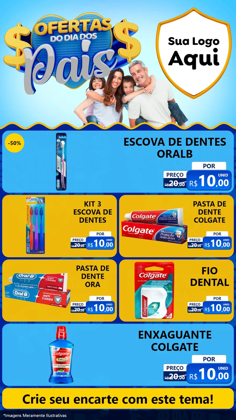 Modelo de TV para TV Vertical com o tema Ofertas do Dia dos Pais para Higiene Pessoal