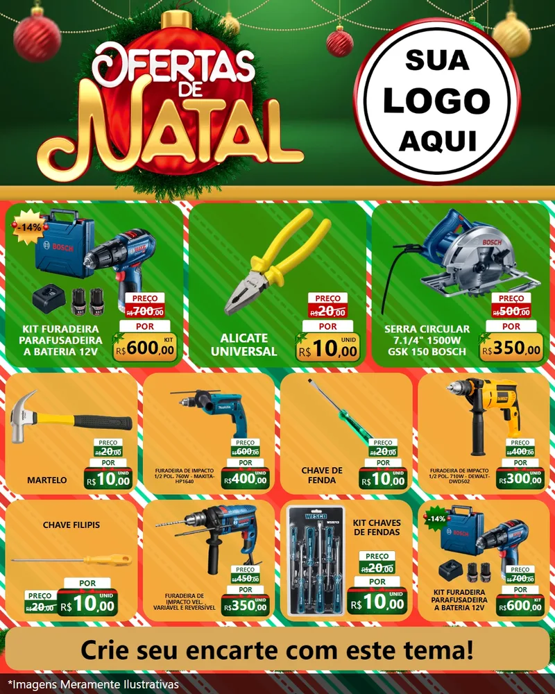 Modelo de Rede Social para Feed Instagram com o tema Ofertas de Natal para Maquinas e Ferramentas