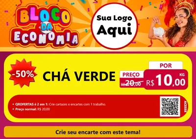 Modelo de Cartaz para Cartaz A4 Horizontal com o tema Bloco da Economia para Produtos Naturais